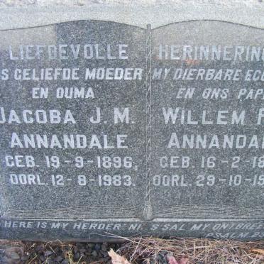ANNANDALE Willem P.J. 1890-1962 &amp; Jacoba J.M. 1896-1983