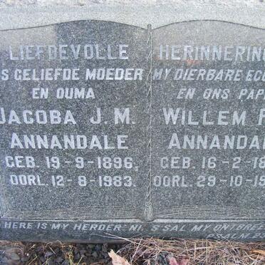 ANNANDALE Willem P.J. 1890-1962 &amp; Jacoba J.M. 1896-1983