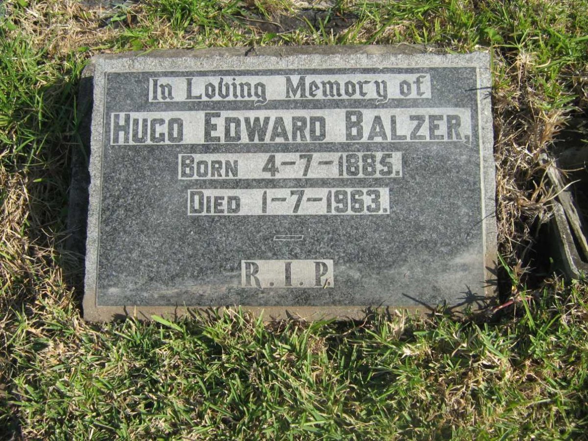 BALZER Hugo Edward 1885-1963