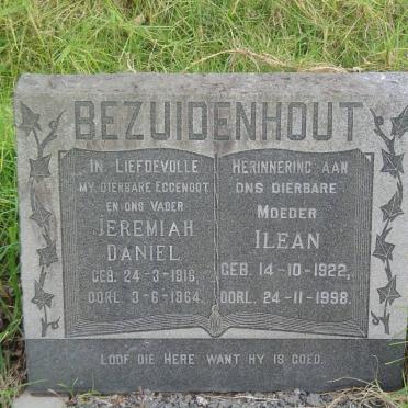 BEZUIDENHOUT Jeremiah Daniel 1916-1964 &amp; Ilean 1922-1998