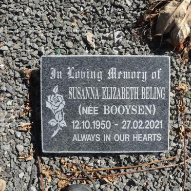 BELING Susanna Elizabeth nee BOOYSEN 1950-2021