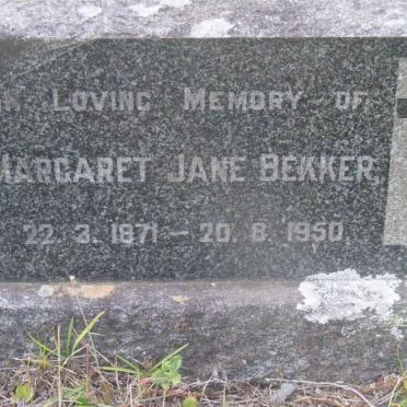 BEKKER Margaret Jane 1871-1950
