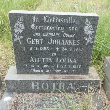 BOTHA Gert Johannes 1895-1973 &amp; Aletta Louisa 1909-1986