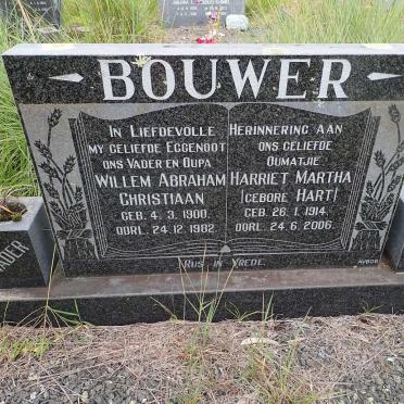 BOUWER Willem Abraham Christiaan 1900-1982 &amp; Harriet Martha HART 1914-2006