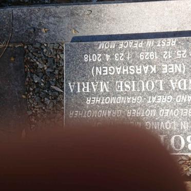BOTHA Linda Louise Maria nee KARSHAGEN 1929-2018