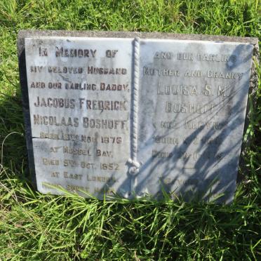 BOSHOFF Jacobus Fredrick Nicolaas 1878-1952 &amp; Louisa S.M. KLEYN 1891-1975