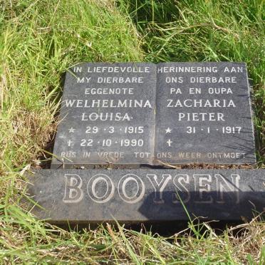 BOOYSEN Zacharia Pieter 1917- &amp; Welhelmina Louisa 1915-1990