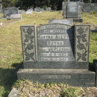 BOTHA Martha Aletta nee DU PLESSIS 1893-1946
