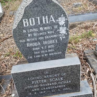 BOTHA Pieter Scalk 1917-1989 & Rhoda Isobel 1926-1985