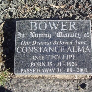 BOWER Constance Alma nee TROLLIP 1926-2001