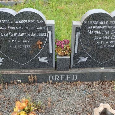 BREED Nicolaas Gerhardus Jacobus 1927-1977 &amp; Magdalena Catharina VAN EDEN 1930-1990