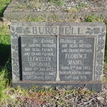 BURCHELL Llewellyn Theodore 1887-1963 &amp; Florence Mabel 1887-1976