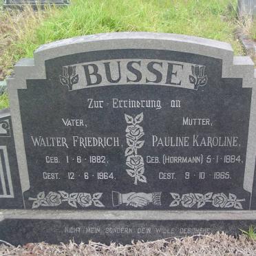 BUSSE Walter Friedrich 1882-1964 &amp; Pauline Karoline HORRMANN 1884-1965
