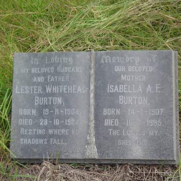 BURTON Lester Whitehead 1904-1964 &amp; Isabella A.E. 1907-1985