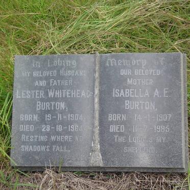 BURTON Lester Whitehead 1904-1964 &amp; Isabella A.E. 1907-1985