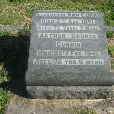CURRIN Arthur George -1949 &amp; Elizabeth Ann -1941