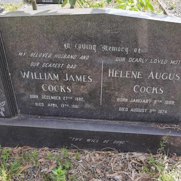 COCKS William James 1882-1961 & Helene Augusta 1889-1974