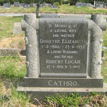 CATHRO Robert Edgar 1903-1985 &amp; Dorothy Elizabeth 1902-1957