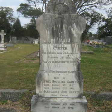 CARTER Alfred Bouverie 1857-1941 &amp; Julia Lillie Cunliffie -1927 &amp; Margaret Ann  GREEN 1866-1946