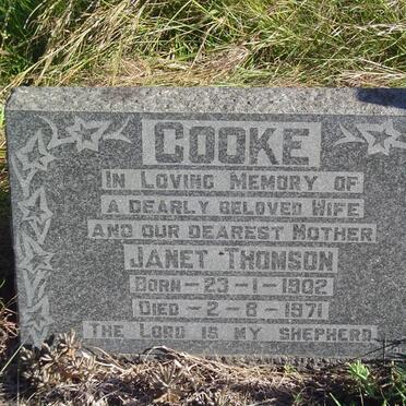 COOKE Janet Thomson 1902-1971