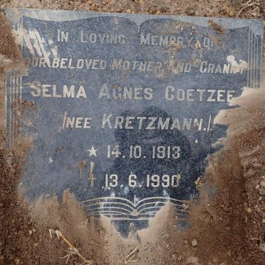 COETZEE Selma Agnes nee KRETZMANN 1913-1990