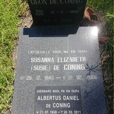 CONING Albertus Daniel, de 1938-2011 &amp; Susanna Elizabeth 1943-2006 :: DE CONING Deon 1966-1966
