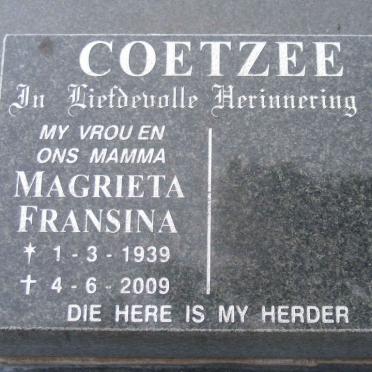 COETZEE Magrieta Fransina 1939-2009
