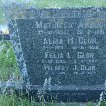 CLUR Hilbert J. 1893-1965 :: CLUR Mathilda A. 1890-1951