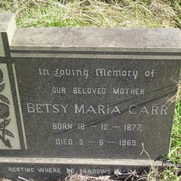 CARR Betsy Maria 1877-1965