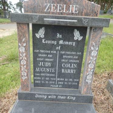 ZEELIE Colin Barry 1936-2015 &amp; Judy Auguste KRETZMANN 1934-2015