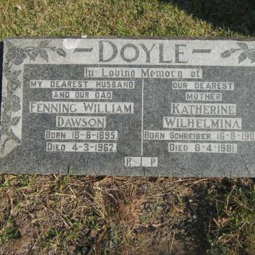 DOYLE Fenning William Dawson 1895-1962 &amp; Katherine Wilhelmina SCHREIBER 1902-1981