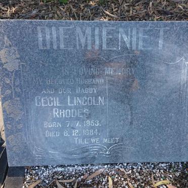 DIEMIENIET Cecil Lincoln Rhodes 1953-1984