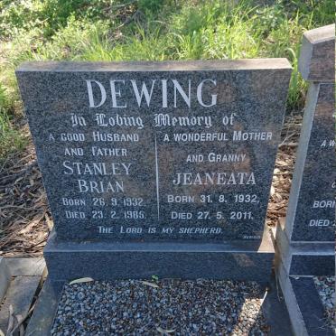 DEWING Stanley Brian 1932-1985 &amp; Jeaneata 1932-2011