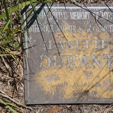 DURANT Jeanette 1946-1997