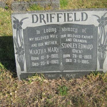 DRIFFIELD Stanley Edward 1903-1985 &amp; Martha Mary 1900-1963