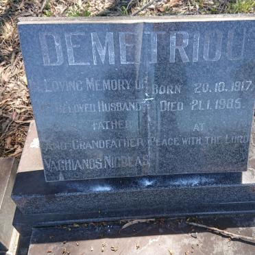 DEMETRIOU Vachianos Nicolas 1917-1985