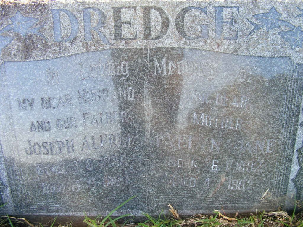 DREDGE Joseph Alfred 1889-1963 &amp; Evelyn Jane 1892-1982