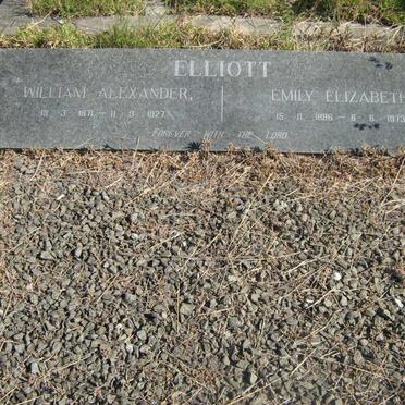 ELLIOTT William Alexander 1871-1927 &amp; Emily Elizabeth 1886-1973