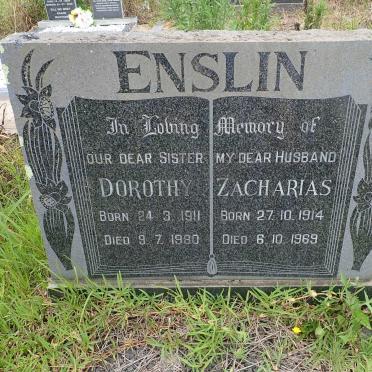 ENSLIN Zacharias 1914-1969 &amp; Dorothy 1911-1980