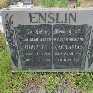 ENSLIN Zacharias 1914-1969 &amp; Dorothy 1911-1980