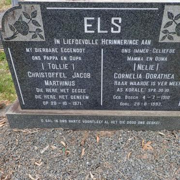 ELS Christoffel Jacob Marthinus -1971 &amp; Cornelia Dorathea BOSCH 1910-1993