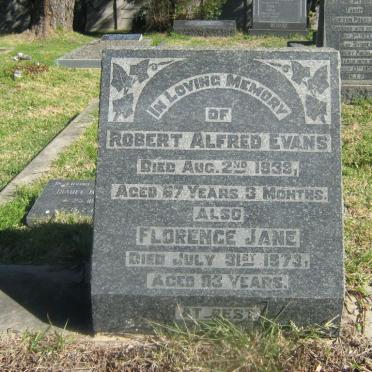 EVANS Robert Alfred -1938 &amp; Florence Jane -1973