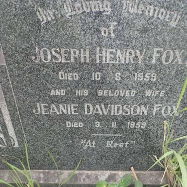 FOX Joseph Henry -1959 &amp; Jeanie Davidson -1959
