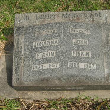 FIRKIN John 1868-1957 &amp; Johanna 1880-1957