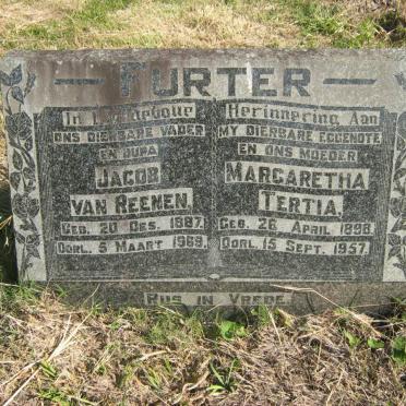 FURTER Jacob van Reenen 1887-1969 &amp; Margaretha Tertia 1898-1957