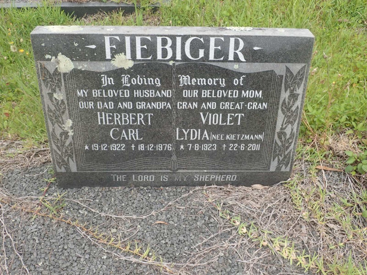 FIEBIGER Herbert Carl 1922-1976 &amp; Violet Lydia KIETZMANN 1923-2011