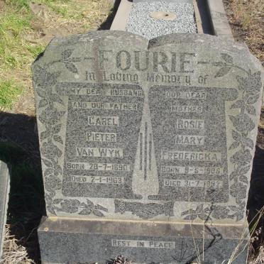 FOURIE Carel Pieter Van Wyk 1890-1963 &amp; Rosie Mary Fredericka 1906-1992