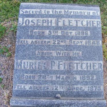 FLETCHER Joseph 1886-1946 &amp; Muriel P. 1892-1975