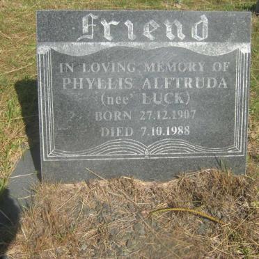 FRIEND Phyllis Alftruda nee LUCK 1907-1988