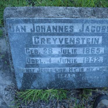 GREYVENSTEIN Jan Johannes Jacobus 1865-1952